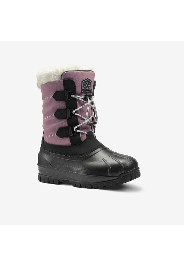 quechua - Buty turystyczne śniegowce dla dzieci Quechua SH900 Warm wodoodporne. Zapięcie: sznurówki. Kolor: czarny, fioletowy, różowy, wielokolorowy. Materiał: materiał. Szerokość cholewki: normalna. Sezon: zima. Sport: turystyka piesza