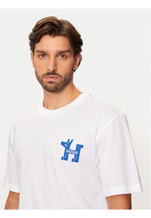 Hugo T-Shirt Noladogg 50523830 Biały Regular Fit. Kolor: biały. Materiał: bawełna