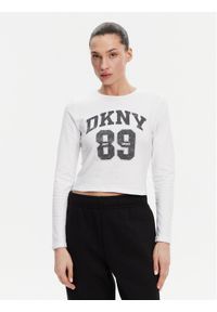 DKNY Bluzka DP4T9979 Biały Regular Fit. Kolor: biały. Materiał: bawełna