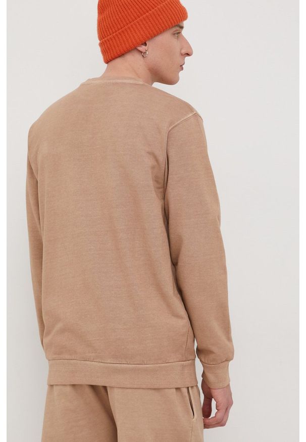 Ellesse bluza bawełniana męska kolor brązowy z aplikacją. Kolor: brązowy. Materiał: bawełna. Wzór: aplikacja
