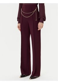 TwinSet - TWINSET Spodnie palazzo 252TP2281 Bordowy Wide Leg. Kolor: czerwony. Materiał: syntetyk #1