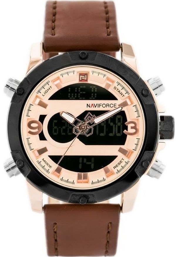 NoName - Zegarek ZEGAREK MĘSKI NAVIFORCE - NF9097 (zn043e) - brown/rosegold