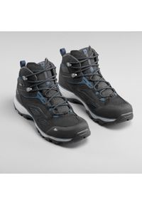 quechua - Buty turystyczne męskie Quechua MH100 MID wodoodporne. Kolor: niebieski, czarny, szary, wielokolorowy. Materiał: kauczuk. Szerokość cholewki: normalna. Sport: wspinaczka, turystyka piesza