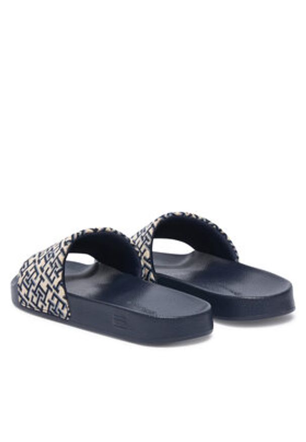 TOMMY HILFIGER - Tommy Hilfiger Klapki Monogram Pool Slide FW0FW09423 Granatowy. Kolor: niebieski. Materiał: materiał