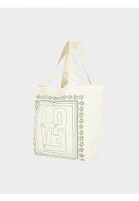 outhorn - Torba bawełniana na ramię - beżowa. Kolor: beżowy. Materiał: bawełna. Wzór: kolorowy, nadruk, haft #5