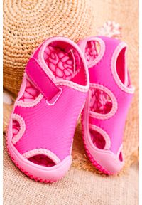 Casu - różowe sandały na rzep casu jf22. Zapięcie: rzepy. Kolor: różowy #1