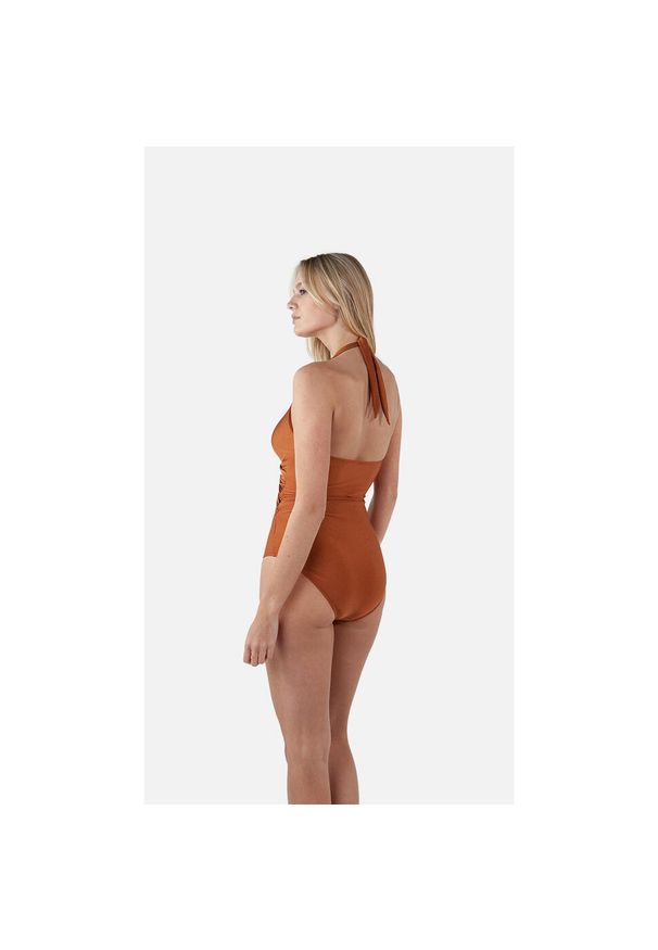 Damski kostium kąpielowy 1-częściowy Barts Isla Halter Shaping. Kolor: wielokolorowy, beżowy, brązowy, pomarańczowy, czerwony