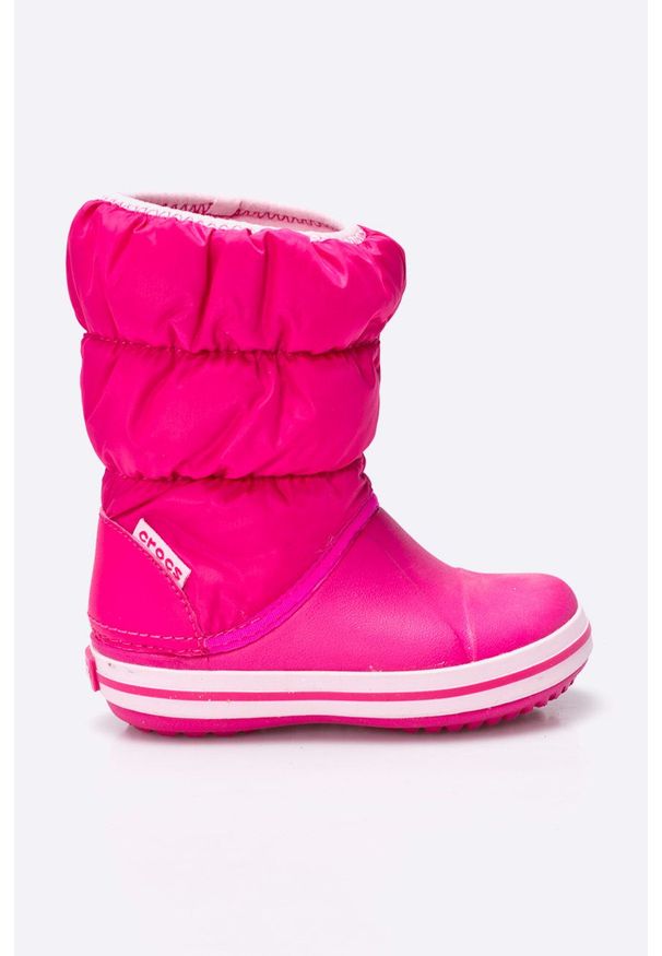 Crocs obuwie zimowe Winter Puff 14613 kolor różowy. Nosek buta: okrągły. Kolor: różowy. Sezon: zima