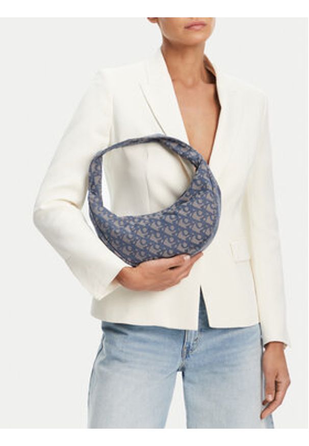 Calvin Klein Torebka Ckj Monogram Pinched Medium Shou LV04F3206G Niebieski. Kolor: niebieski