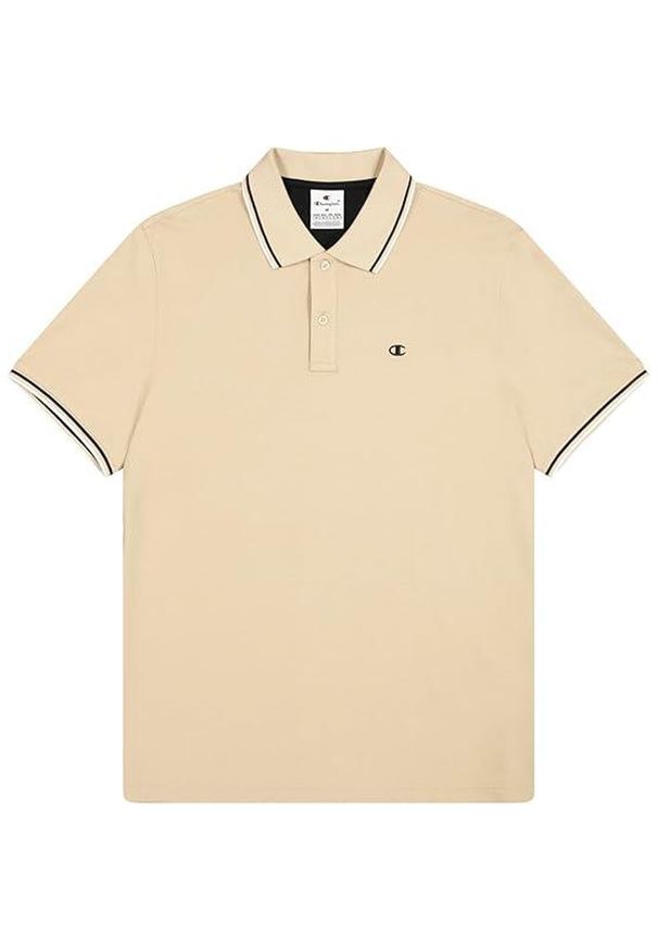 Koszulka męska Champion polo. Okazja: na co dzień. Typ kołnierza: polo. Kolor: beżowy. Styl: casual