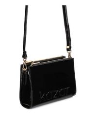 Kazar - Lakierowana torebka na pasku w stylu minimal. Kolor: czarny. Wzór: aplikacja. Materiał: lakierowane, skórzane #3