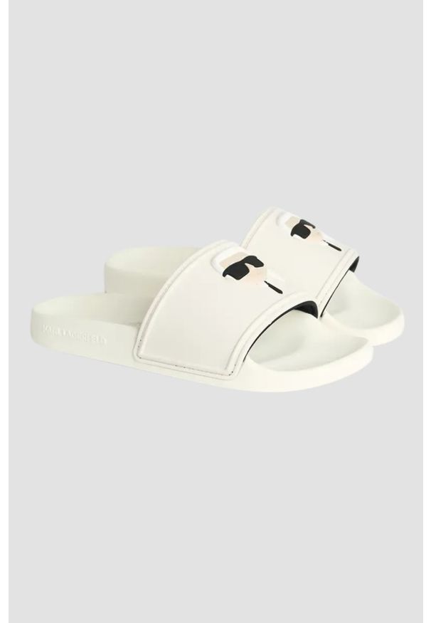 Karl Lagerfeld - KARL LAGERFELD Białe damskie klapki KONDO 2.0 Karl NFT, Rozmiar 36. Kolor: biały