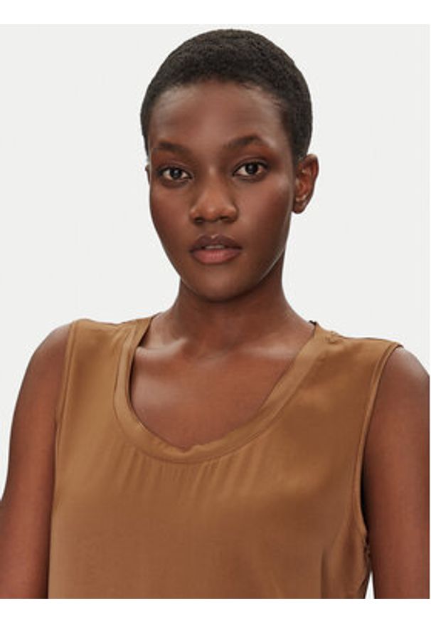 ViCOLO Bluzka TD0006 Brązowy Relaxed Fit. Kolor: brązowy. Materiał: wiskoza