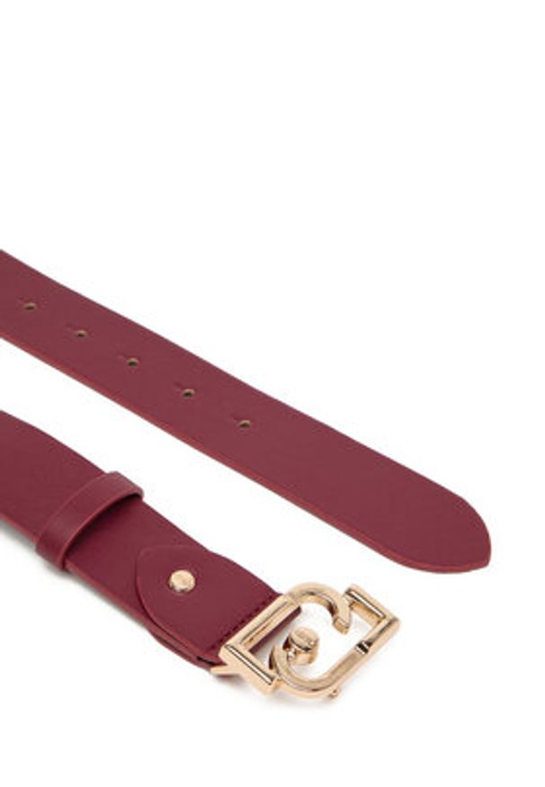Liu Jo Pasek Damski Hips Belt 3,5 Cm AF5238 E0077 Bordowy. Kolor: czerwony. Materiał: skóra