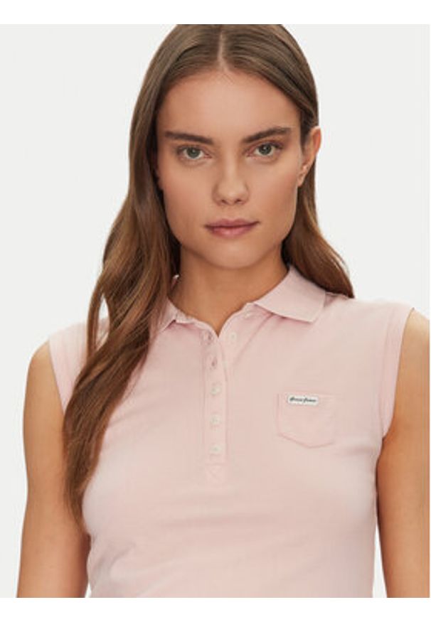 Guess Jeans Polo W5GP24 KCYR1 Beżowy Regular Fit. Typ kołnierza: polo. Kolor: beżowy. Materiał: bawełna