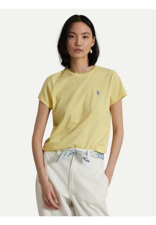 Polo Ralph Lauren T-Shirt 211898698033 Żółty Straight Fit. Typ kołnierza: polo. Kolor: żółty. Materiał: bawełna