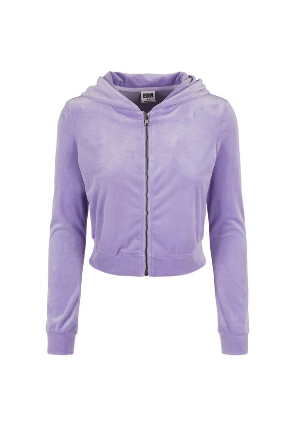 Bluzy damskie z kapturem duże rozmiary Urban Classics velvet zip. Typ kołnierza: kaptur. Kolor: niebieski