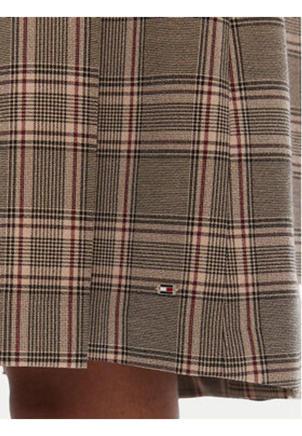 TOMMY HILFIGER - Tommy Hilfiger Spódnica plisowana WW0WW46651 Beżowy Regular Fit. Kolor: beżowy. Materiał: syntetyk, wiskoza