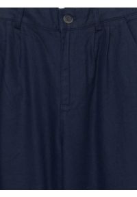 Big-Star - Spodnie damskie wide z domieszką lnu granatowe Malusi 403. Stan: podwyższony. Kolor: niebieski. Materiał: len. Sezon: lato. Styl: elegancki #2
