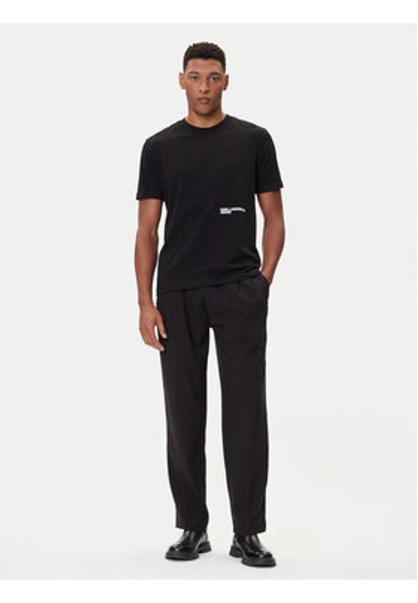 Karl Lagerfeld Jeans T-Shirt A4M17027 Czarny Regular Fit. Kolor: czarny. Materiał: bawełna