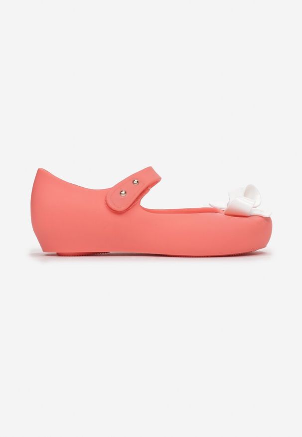 Born2be - Różowo-Białe Balerinki Talonia. Nosek buta: okrągły. Zapięcie: rzepy. Kolor: różowy. Materiał: guma. Szerokość cholewki: normalna. Wzór: aplikacja. Styl: klasyczny