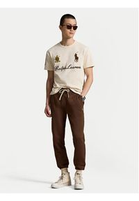 Polo Ralph Lauren T-Shirt 710B20010001 Kremowy Regular Fit. Typ kołnierza: polo. Kolor: kremowy. Materiał: bawełna #5