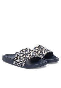 TOMMY HILFIGER - Tommy Hilfiger Klapki Monogram Pool Slide FW0FW09423 Granatowy. Kolor: niebieski. Materiał: materiał #3
