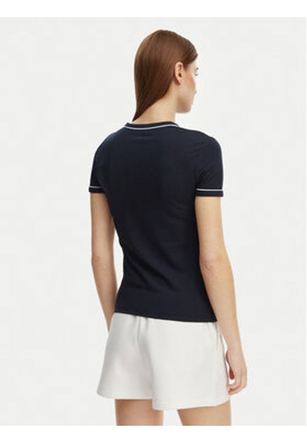 Lacoste T-Shirt TF5289 Granatowy Slim Fit. Kolor: niebieski. Materiał: bawełna