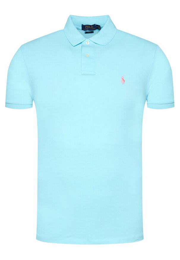 Polo Ralph Lauren Polo Core Replen 710795080 Niebieski Slim Fit. Typ kołnierza: polo. Kolor: niebieski. Materiał: bawełna
