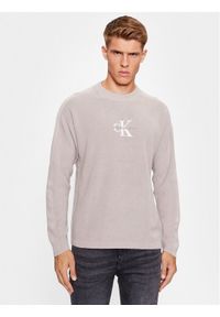 Calvin Klein Jeans Sweter J30J322460 Szary Loose Fit. Kolor: szary. Materiał: bawełna