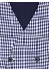 Pako Lorente - PAKO LORENTE - Granatowa dwurzędowa kamizelka w drobną kratę. Okazja: na co dzień. Kolor: niebieski. Materiał: poliester, wiskoza. Wzór: kratka. Styl: casual #5