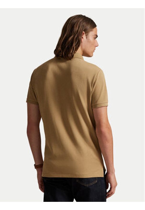 Polo Ralph Lauren Polo 710680784332 Beżowy Custom Slim Fit. Typ kołnierza: polo. Kolor: beżowy. Materiał: bawełna