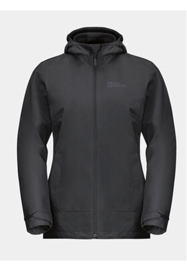 Jack Wolfskin Kurtka outdoor Moonrise 3In1 Jkt 1115621 Czarny Regular Fit. Kolor: czarny. Materiał: syntetyk. Sport: outdoor
