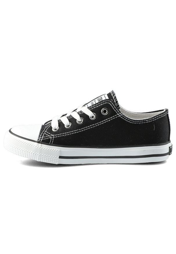 Big-Star - Czarne Trampki Big Star Dziecięce Wygodne Półbuty. Kolor: czarny. Materiał: jeans, materiał, guma. Szerokość cholewki: normalna. Wzór: aplikacja