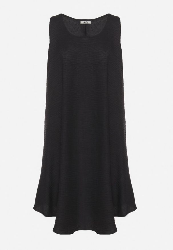 Born2be - Czarna Rozkloszowana Klasyczna Sukienka Lunetira. Okazja: na co dzień, na spacer. Kolor: czarny. Materiał: jeans. Typ sukienki: proste. Styl: klasyczny