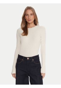 Kontatto Sweter 3M0809C Écru Slim Fit. Materiał: syntetyk