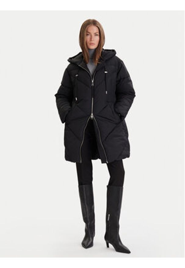 BOSS Płaszcz zimowy C_Piapolly 50548027 Czarny Regular Fit. Kolor: czarny. Materiał: syntetyk. Sezon: zima