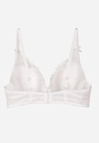 Renee - Biały Biustonosz Zdobiony Koronką i Kokardami Morgavia. Kolor: biały. Materiał: koronka. Wzór: koronka, aplikacja #7