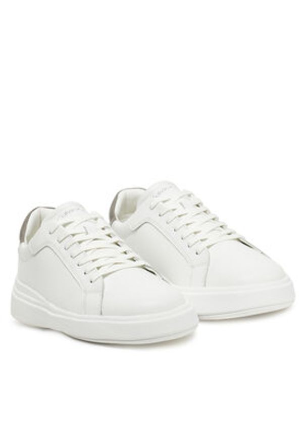 Calvin Klein Sneakersy Low Top Lace Up Lth HM0HM01016 Biały. Kolor: biały. Materiał: skóra