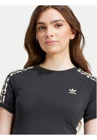 Adidas - adidas T-Shirt Leopard 3-Stripes IW8478 Czarny Regular Fit. Kolor: czarny. Materiał: bawełna #4