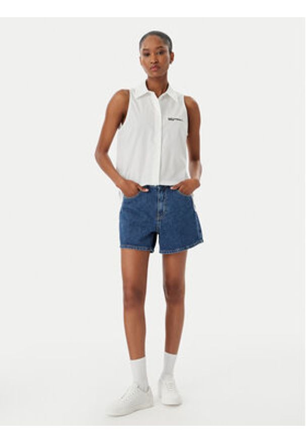 Karl Lagerfeld Jeans Kamizelka B2W11020 Biały Regular Fit. Kolor: biały. Materiał: bawełna