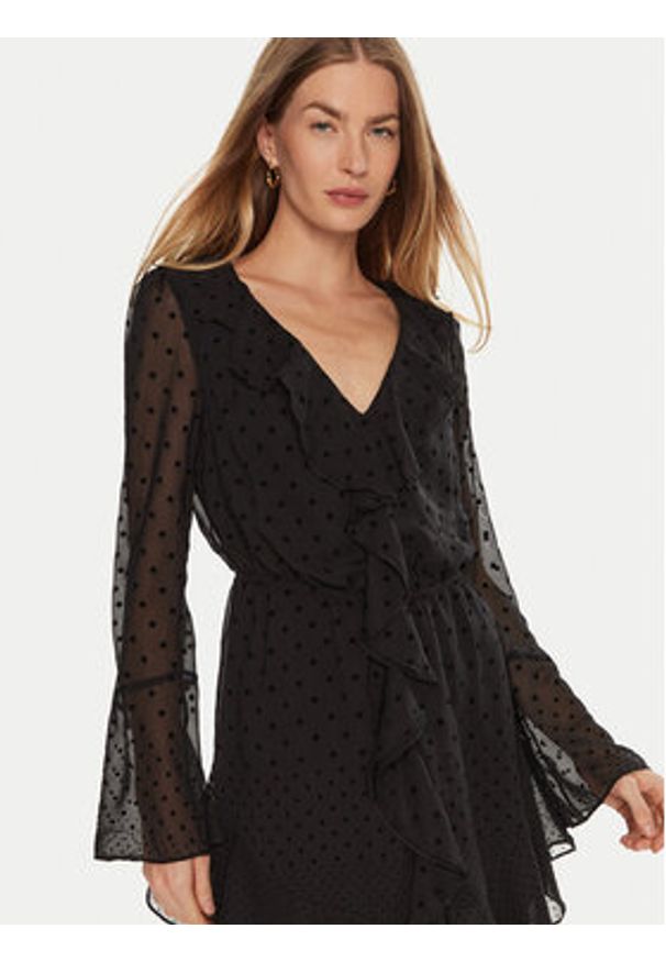 Guess Sukienka codzienna Olympe W4BK38 WGLF0 Czarny Regular Fit. Okazja: na co dzień. Kolor: czarny. Materiał: syntetyk. Typ sukienki: proste. Styl: casual