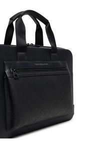 TOMMY HILFIGER - Tommy Hilfiger Torba na laptopa Th Monogram Computer Bag AM0AM13835 Czarny. Kolor: czarny. Materiał: skóra #3