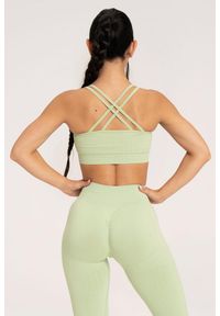 GYM GLAMOUR - Stanik fitness cardio damski Gym Glamour push up 2.0. Kolor: zielony, wielokolorowy, żółty. Rodzaj stanika: push-up. Sport: fitness
