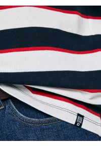 Big-Star - Koszulka męska polo w paski granatowo-biała Seulis 100. Okazja: na co dzień. Typ kołnierza: polo. Kolor: biały. Materiał: dzianina, bawełna, żakard. Wzór: paski. Styl: casual, elegancki, sportowy, klasyczny #7