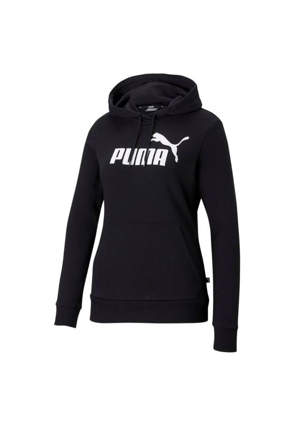 Puma - Damska Bluza Z Kapturem Z Logo ESS. Typ kołnierza: kaptur. Kolor: czarny