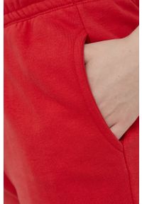only - Only Spodnie bawełniane damskie kolor czerwony gładkie. Kolor: czerwony. Materiał: bawełna. Wzór: gładki