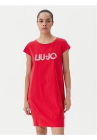 Liu Jo Beachwear Sukienka codzienna VA5194 JS003 Czerwony Regular Fit. Okazja: na co dzień. Kolor: czerwony. Materiał: bawełna. Typ sukienki: proste. Styl: casual #1