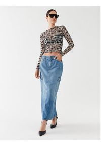 only - ONLY Spódnica jeansowa 15316074 Niebieski Regular Fit. Kolor: niebieski. Materiał: bawełna