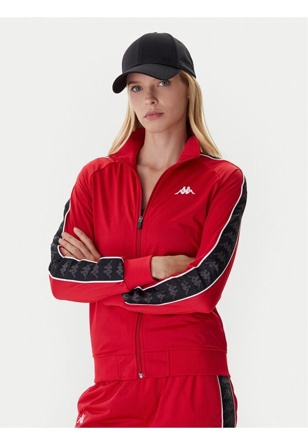 Kappa Bluza 301PSC0 Czerwony Slim Fit. Kolor: czerwony. Materiał: syntetyk